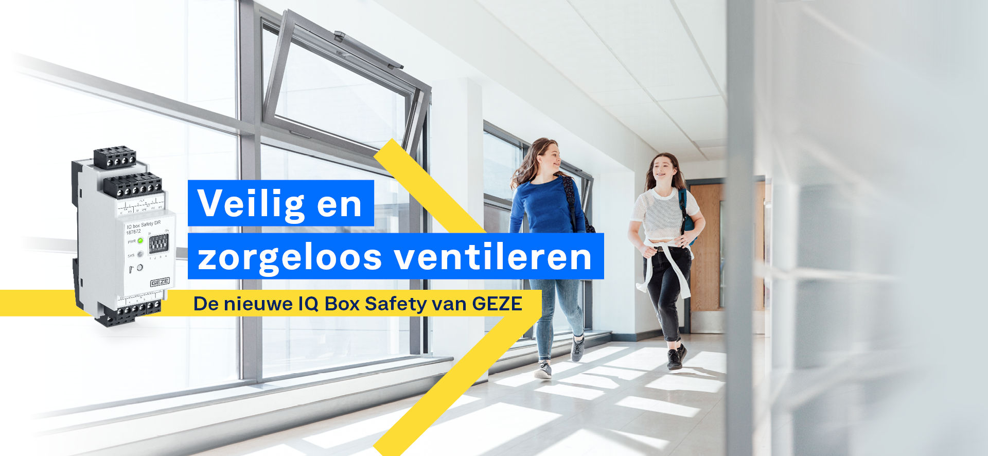 Veiligheidsmodule voor bescherming tegen de gevaarlijke zones van automatisch aangestuurde ramen