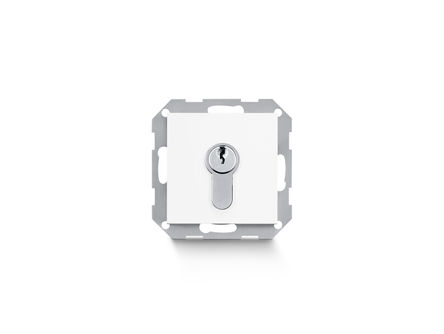 SCT 320 UP pure white Key operated button with sabotage contact for easy installation on TST 32x