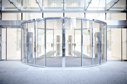Curved sliding door system Slimdrive SC, Beaufort House The Slimdrive SC automatic automatic curved sliding door system combines modern design with optimum accessibility and ease of access