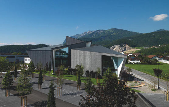Contemporary automatic doors fit perfectly into the futuristic campus design. Photo: Enrico Cano