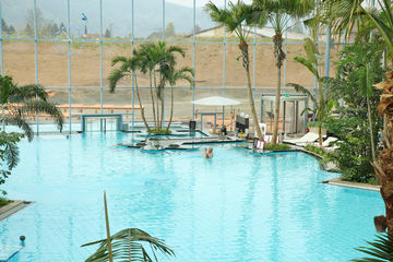 Badeparadies Schwarzwald with glass front, interior view.